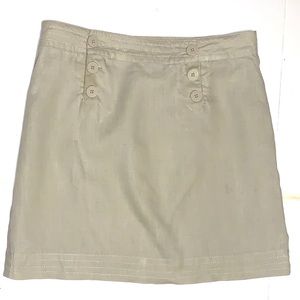 Max Studio Sailor Style Linen Skirt Khaki Med EUC